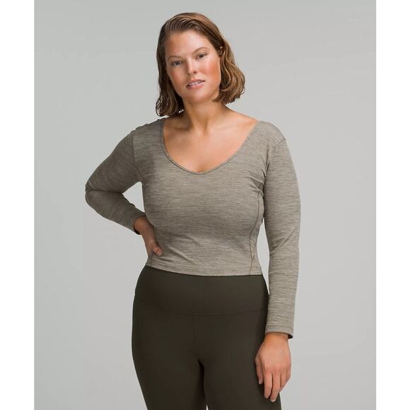 Lululemon Align Long Sleeve Shirt Heathered Rover Nulu 12 Buttery Soft Top - Picture 1 of 4